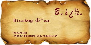 Bicskey Éva névjegykártya